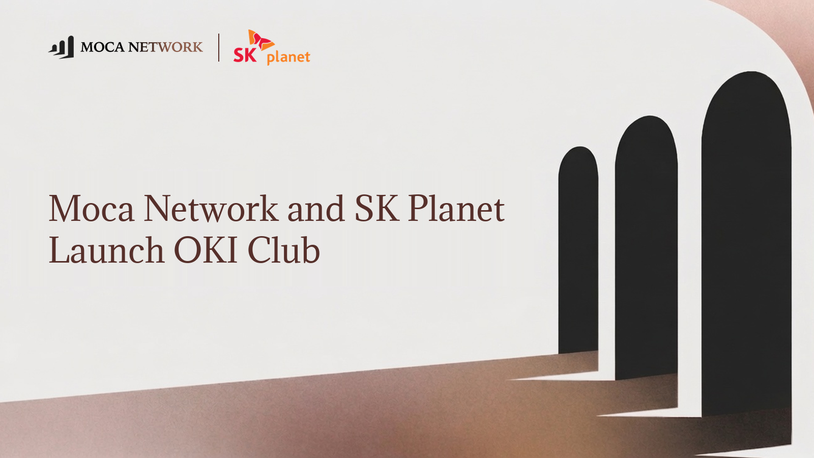 Moca Network and SK Planet logo lockup for the OKI Club launch inside SK Planet's OK Cashbag app