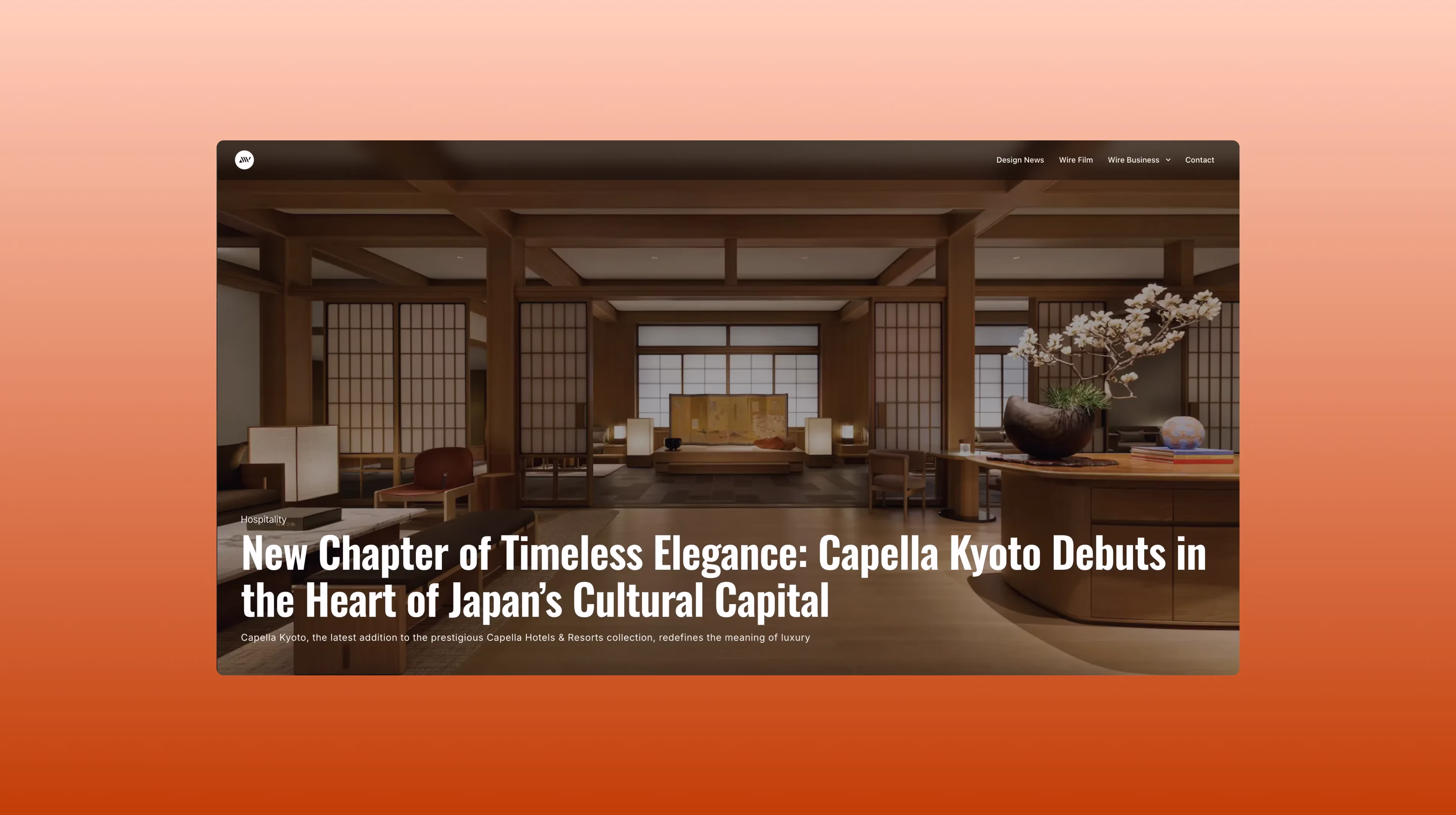 Designwire Luxury Design Media Platform - homepage screenshot