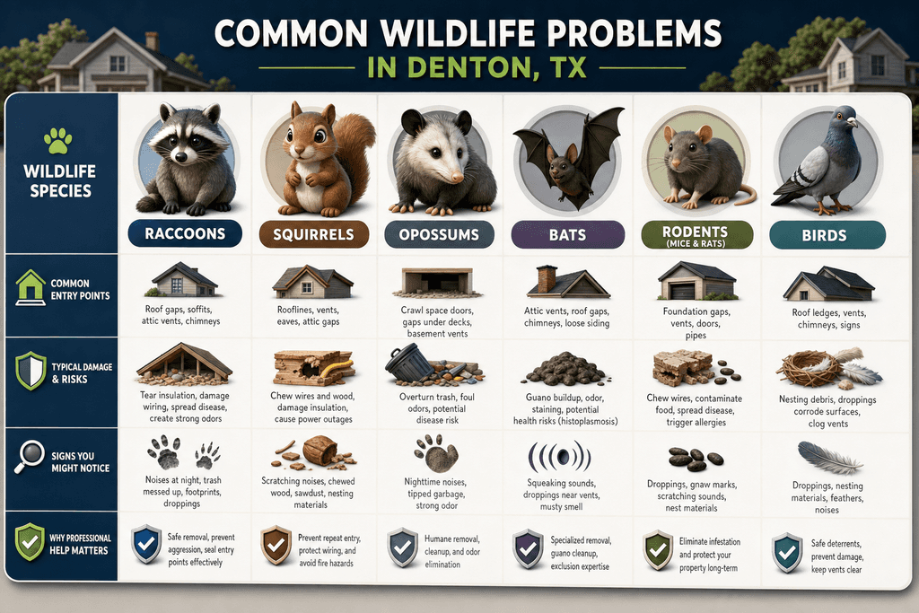 Common Wildlife Problems in Denton TX