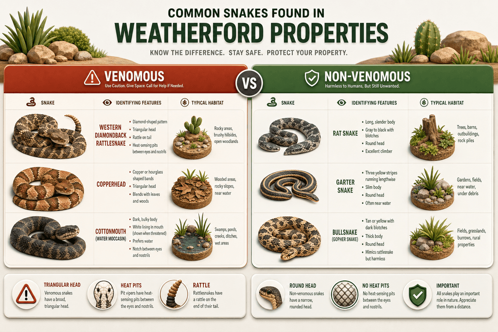 Common Snakes Found in Weatherford Properties