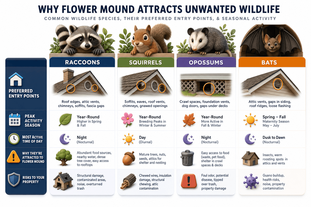 Why Flower Mound Attracts Unwanted Wildlife