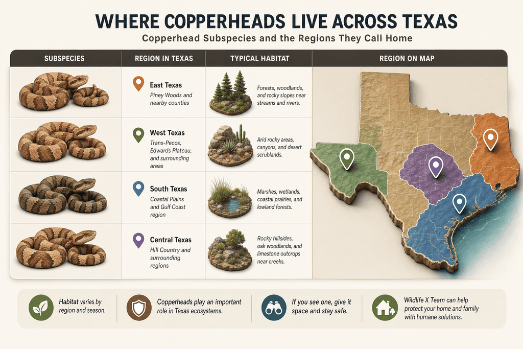 Where Copperheads Live Across Texas