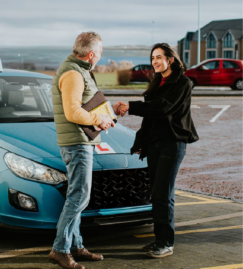Driving instructor with learner in Ireland