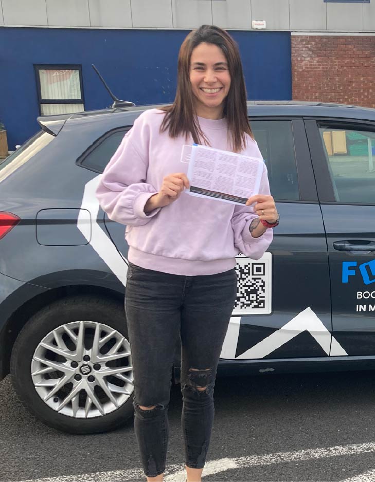 Flexidrive learner celebrating passing their driving test