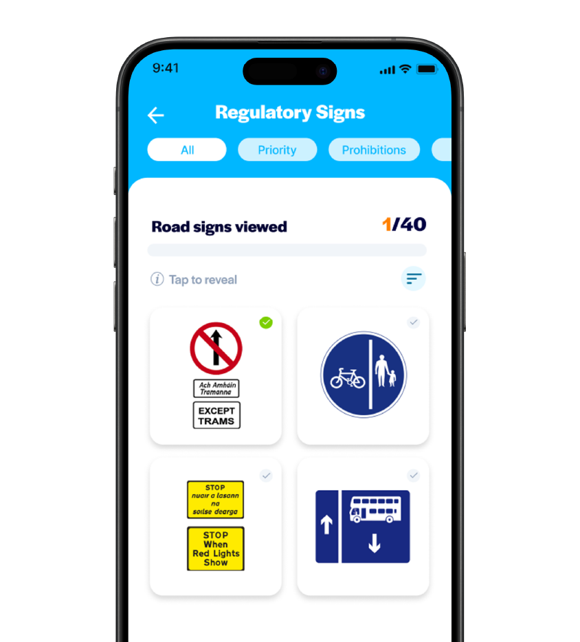Flexidrive interactive road sign library for Irish learner drivers