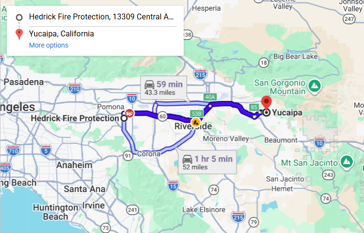 Map of fire protection service area in Victorville