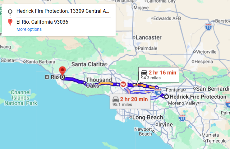 Map of fire protection service area in El Rio