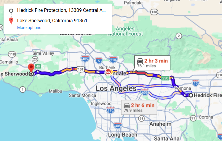 Map of fire protection service area in Lake Sherwood