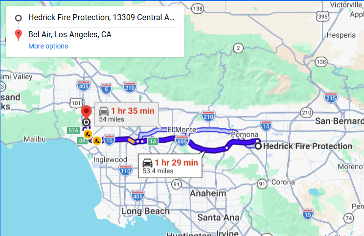 Map of fire protection service area in Bel Air