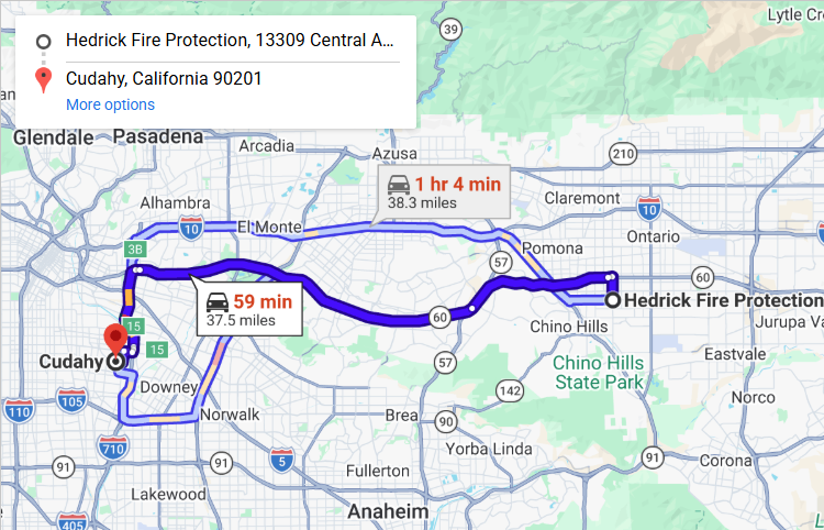 Map of fire protection service area in Cudahy