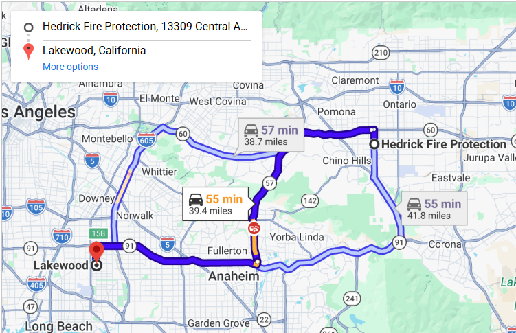 Map of fire protection service area in Lakewood