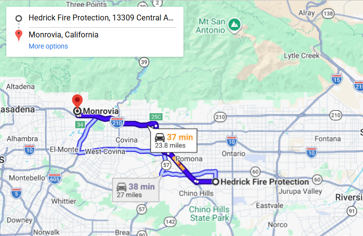 Map of fire protection service area in Monrovia