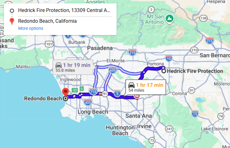 Map of fire protection service area in Redondo Beach
