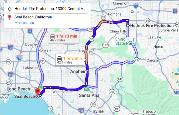 Map of fire protection service area in Seal Beach