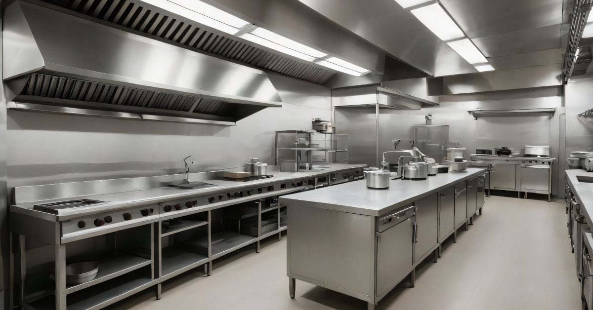 An professional grade kitchen. 