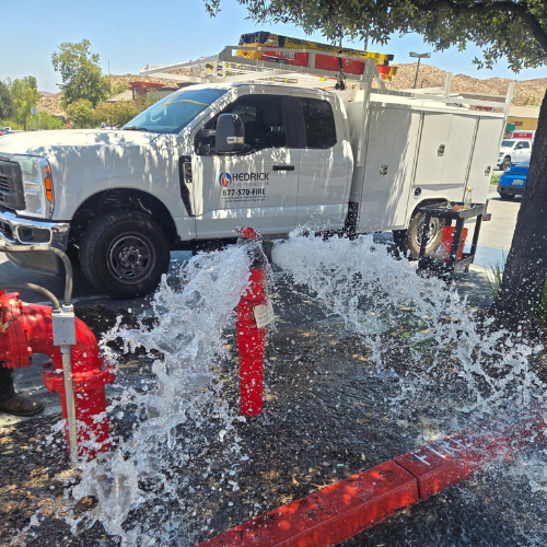 Hedrick Fire Protection performing a FDC Back Flush