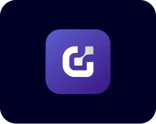 White stylized letter G icon on a purple rounded square background.