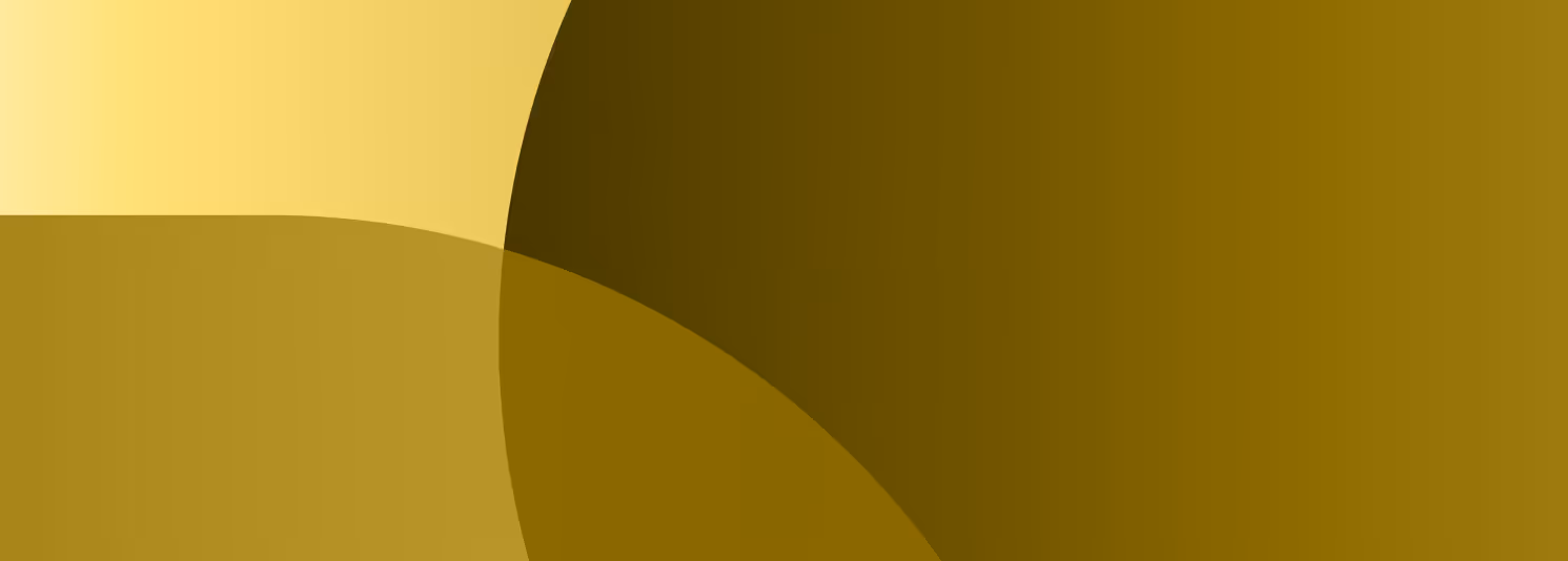 Abstract geometric design with overlapping rounded shapes in shades of gold and olive green.