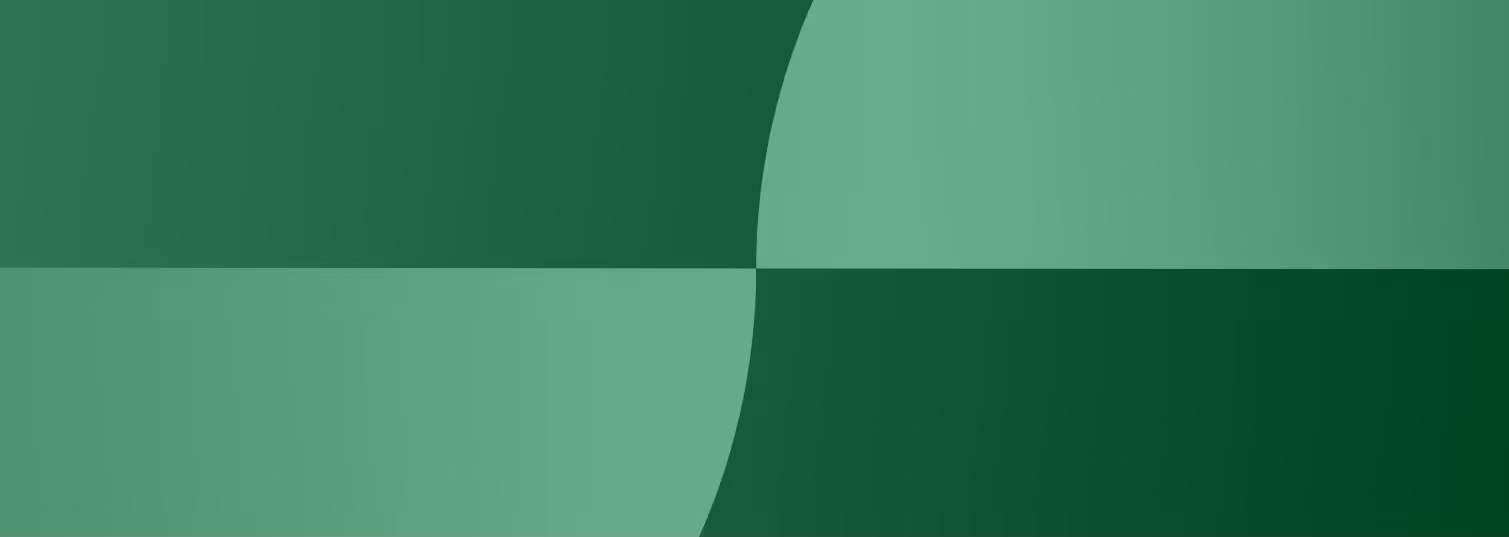 Abstract geometric design with overlapping squares and circles in varying shades of green.