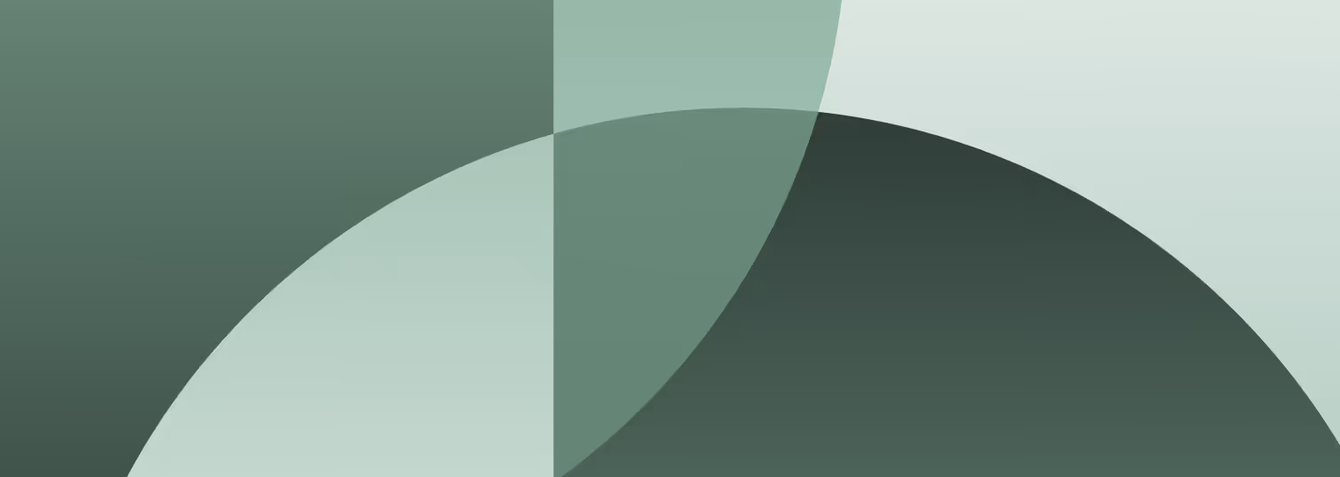 Abstract geometric pattern with overlapping semicircles and rectangles in varying shades of green.