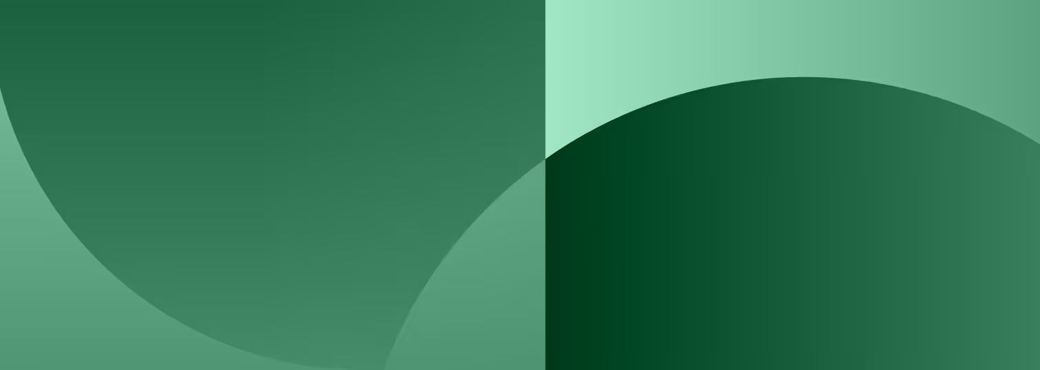 Abstract geometric design with overlapping green semicircles and rectangles in varying shades.