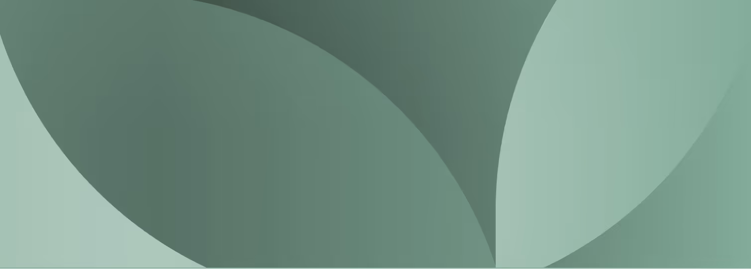 Abstract green leaf shapes overlapping in a symmetrical pattern.