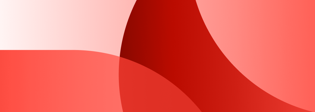 Abstract background of overlapping red and pink curved shapes with gradient effect.