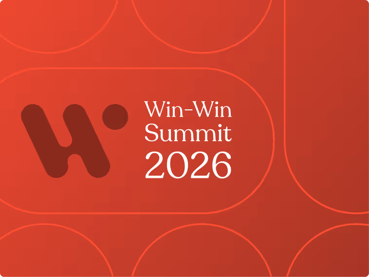 Win-Win Summit 2026 text on a red background with a stylized graphic resembling a 'W'.