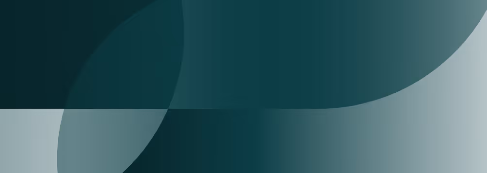 Abstract geometric design with overlapping dark teal and gray curved shapes and gradients.