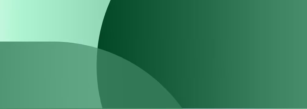 Abstract green gradient background with overlapping translucent rounded shapes.