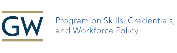 GW logo next to the text Program on Skills, Credentials, and Workforce Policy.