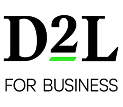 D2L logo with a green underline below the '2' and the text 'FOR BUSINESS' underneath.