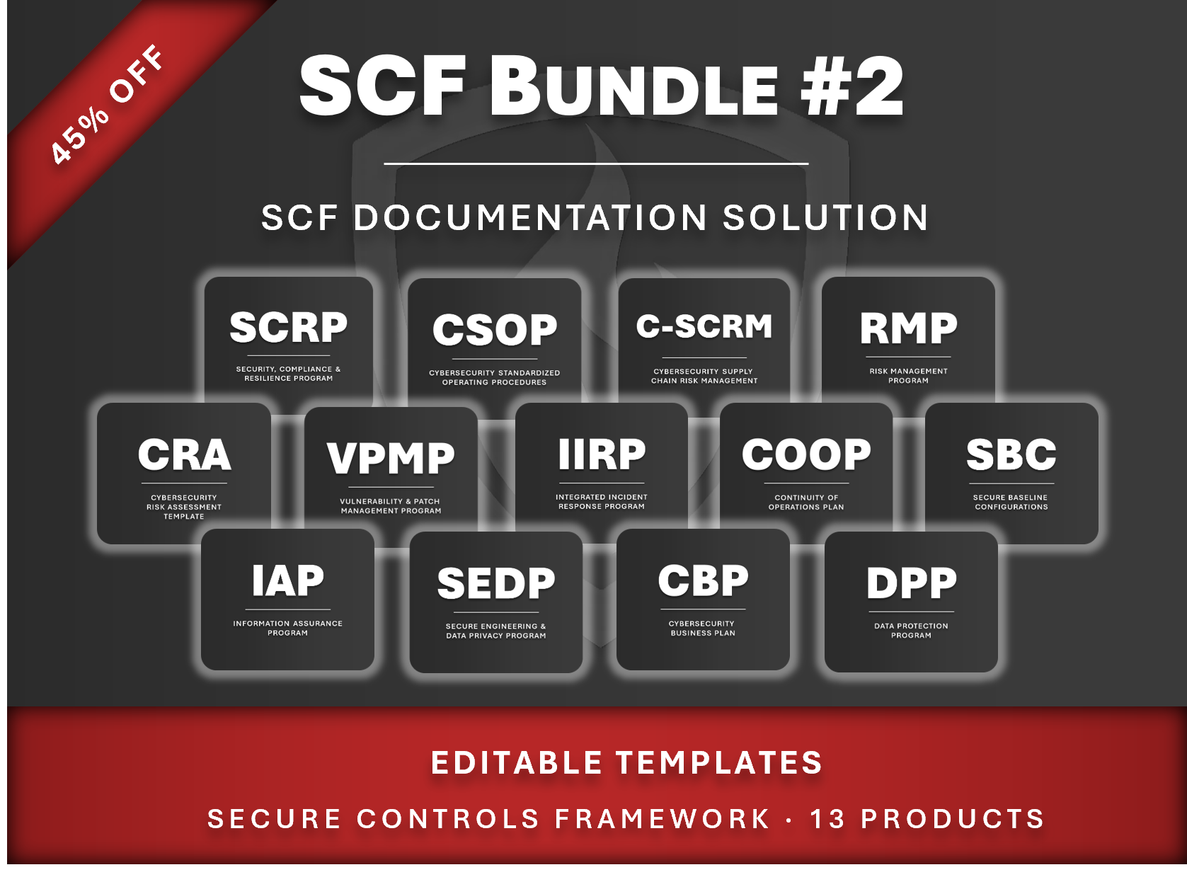 This is a bundle that includes thirteen (13) ComplianceForge products that are focused on operationalizing the Secure Controls Framework (SCF).