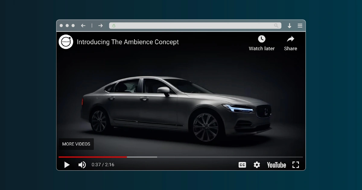 Los anuncios de vídeo «in-stream» de Volvo son un buen ejemplo de éxito en el ámbito de la televisión conectada (CTV)