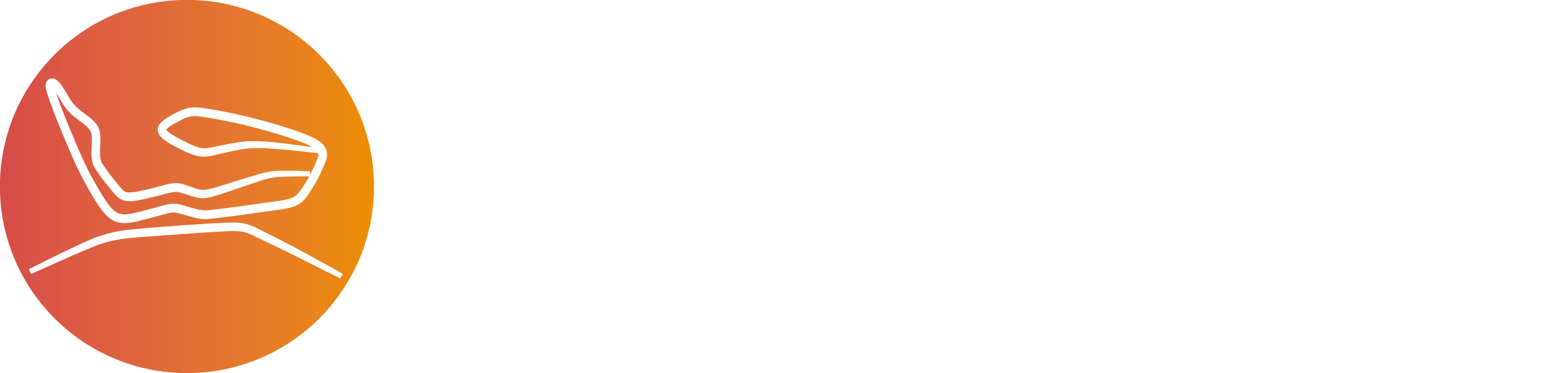 Logo von RacingFuel Simulators mit einer stilisierten Rennstrecke in einem orangefarbenen Kreis.