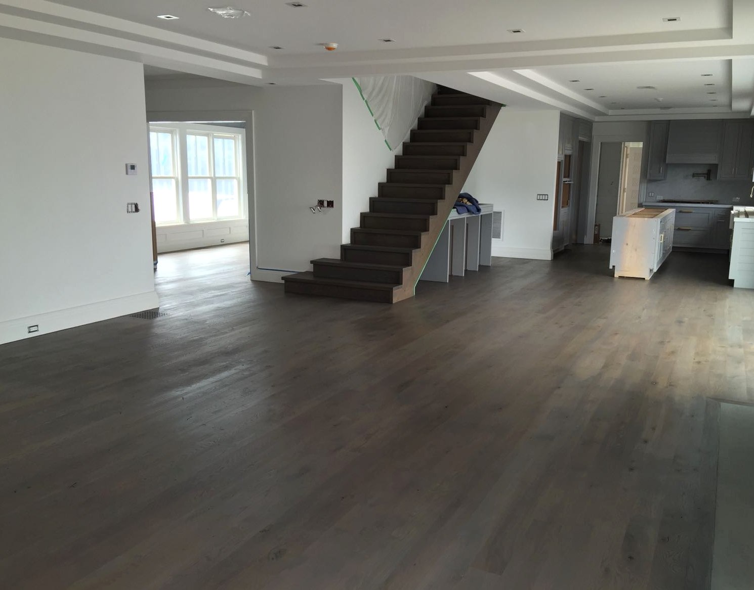 Restained oak through the first floor in Central Falls, Brazil Floors