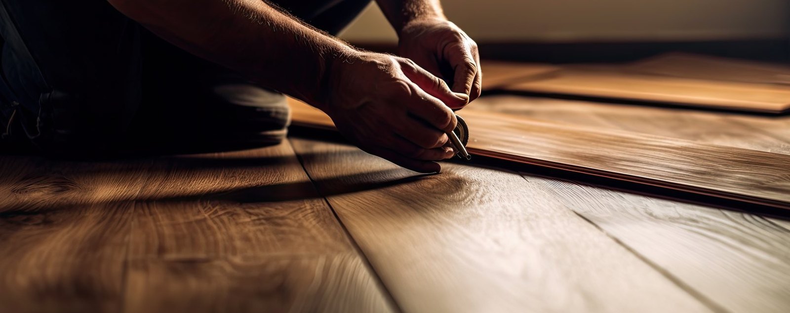 Installer locking vinyl planks together in an Arcadia farmhouse, Brazil Floors