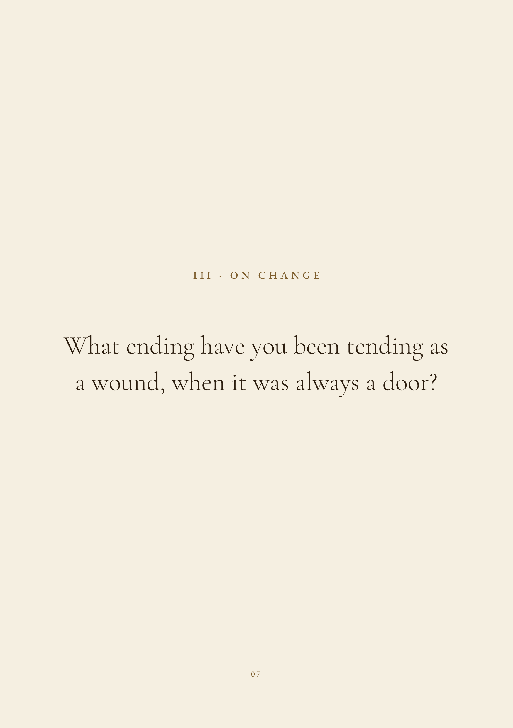 A page from The Book of Carried Questions — On Change