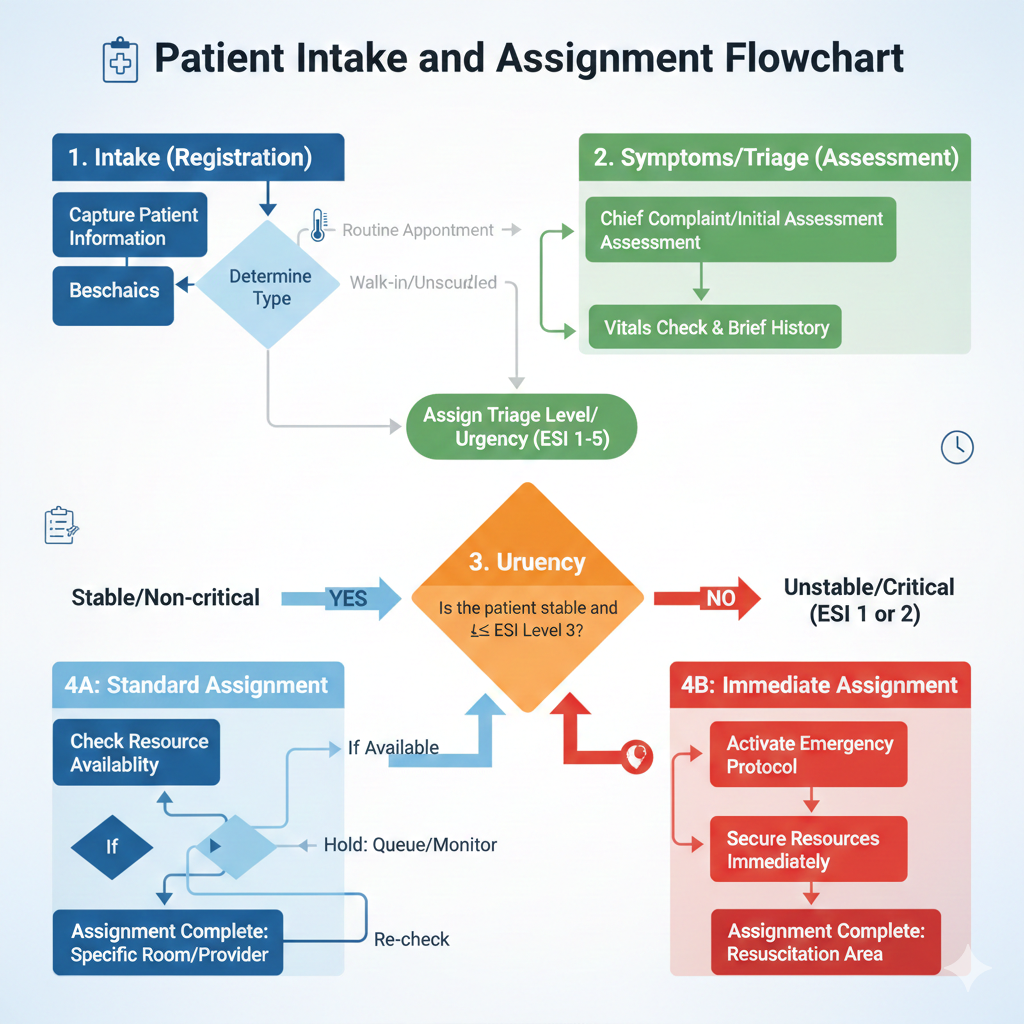 Flowchart of intake to assignment
