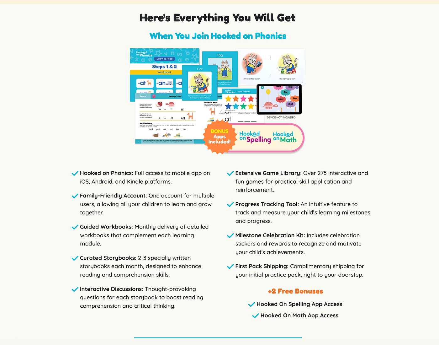 Screenshot of the Everything You Will Get Section of the Landing Page