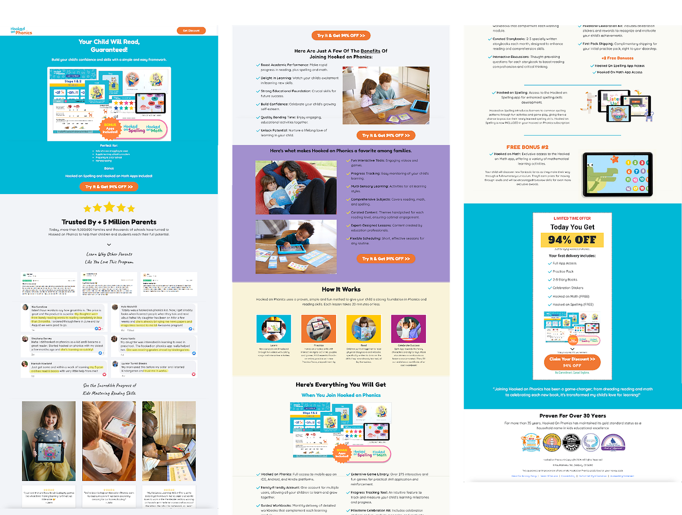 Screenshot of Current Landing Page