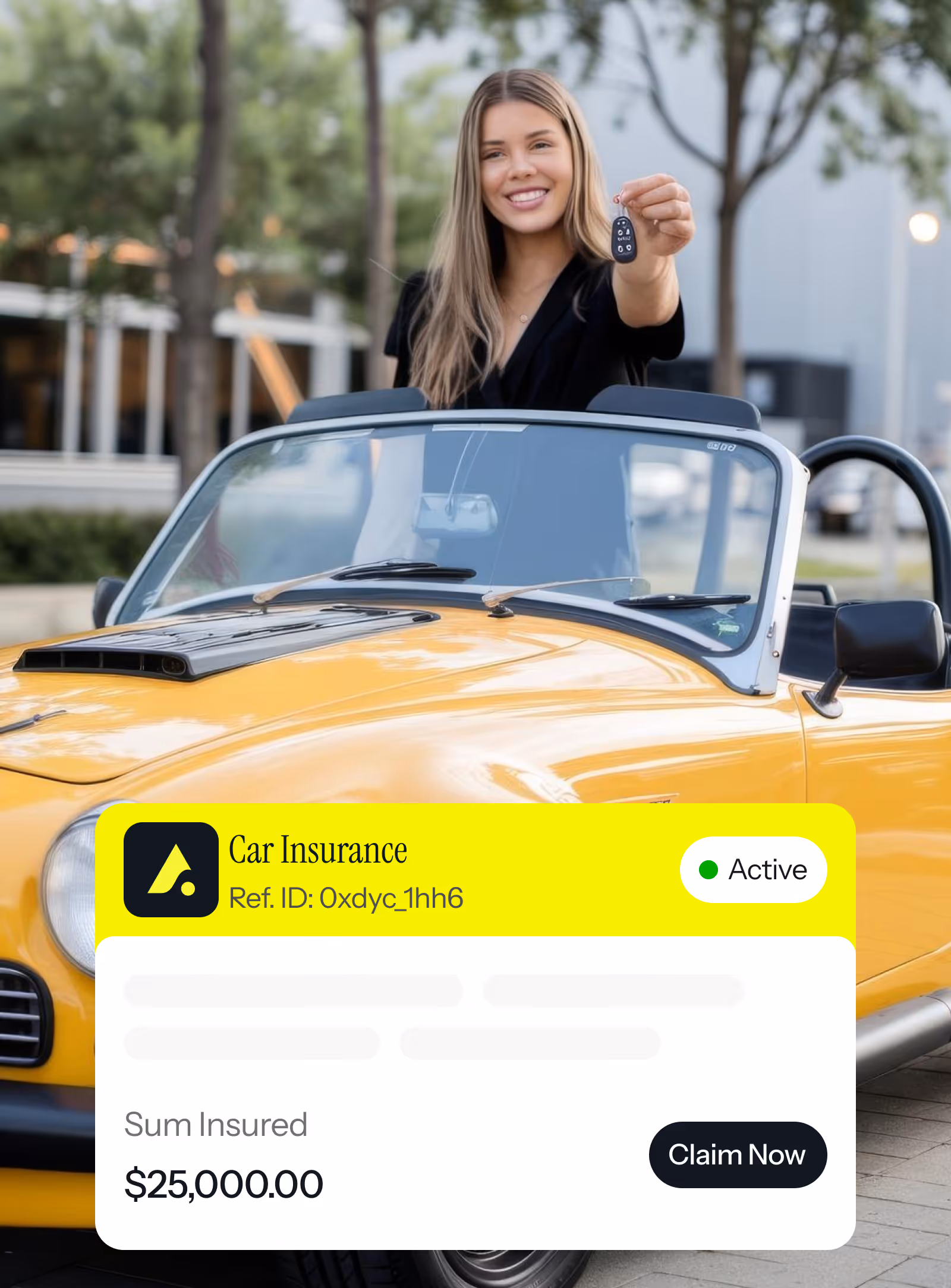 a woman with a car
