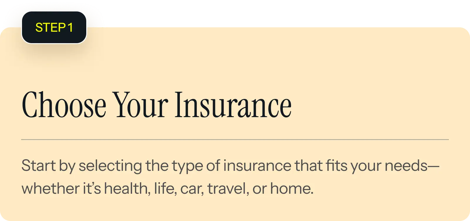 Choose your insurance