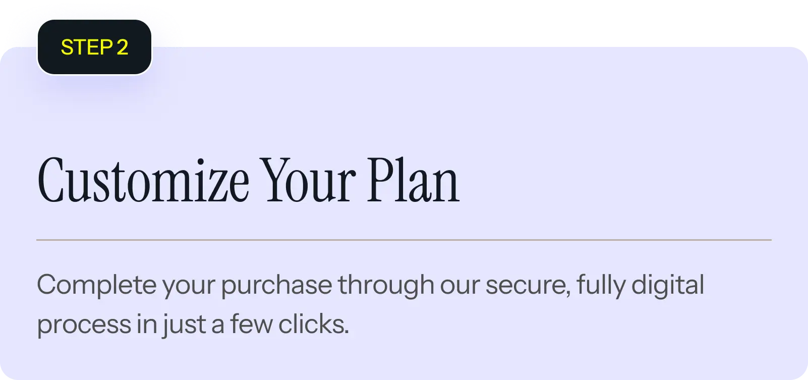 Customise your plan