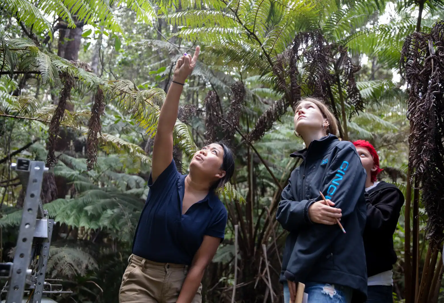 Pilina ʻĀina program with students in a forest
