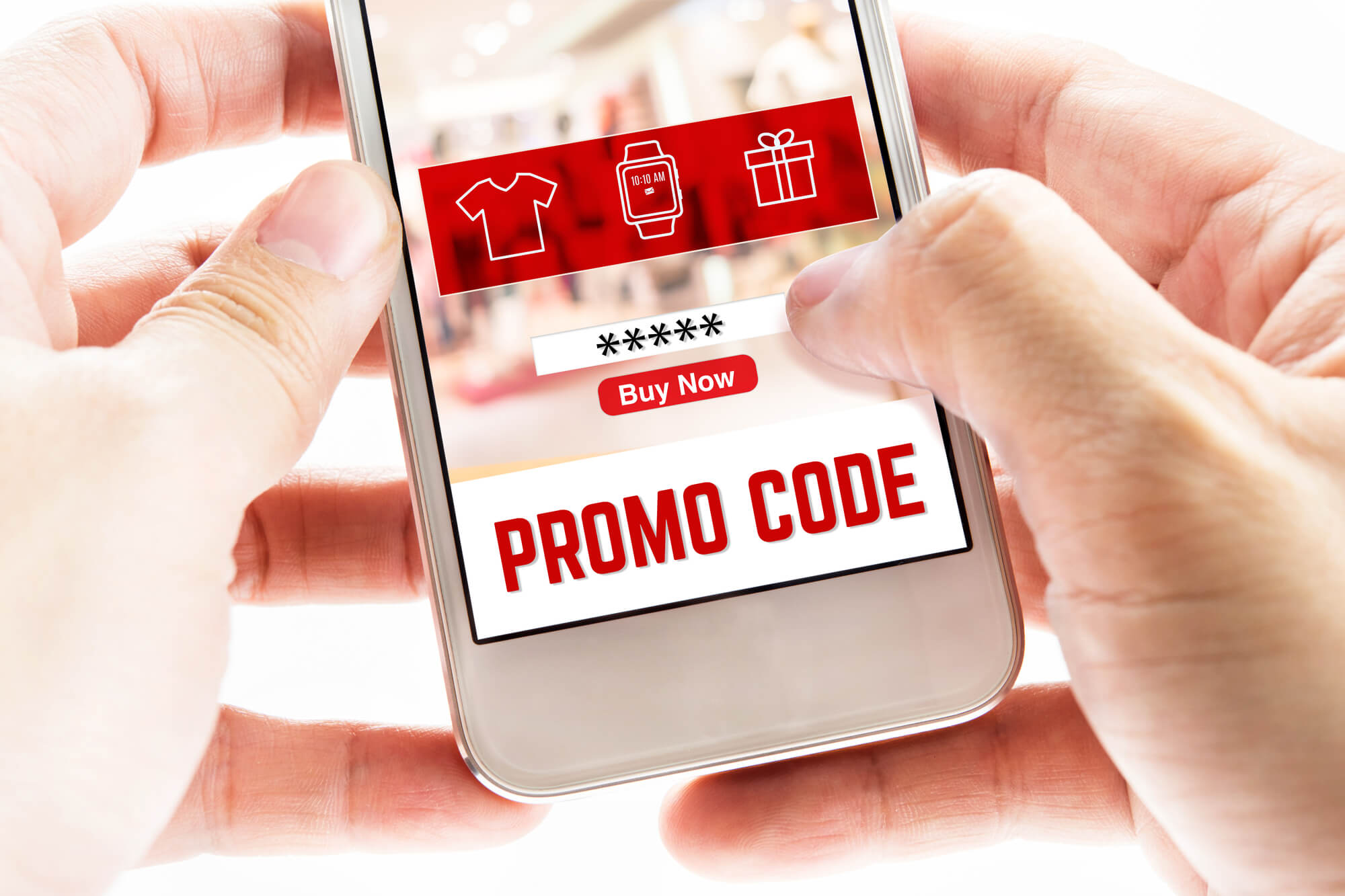 email recipient using a promo code to buy products.