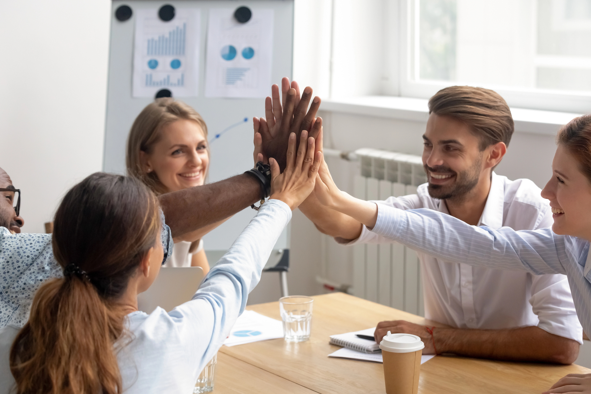 happy employees in the office
