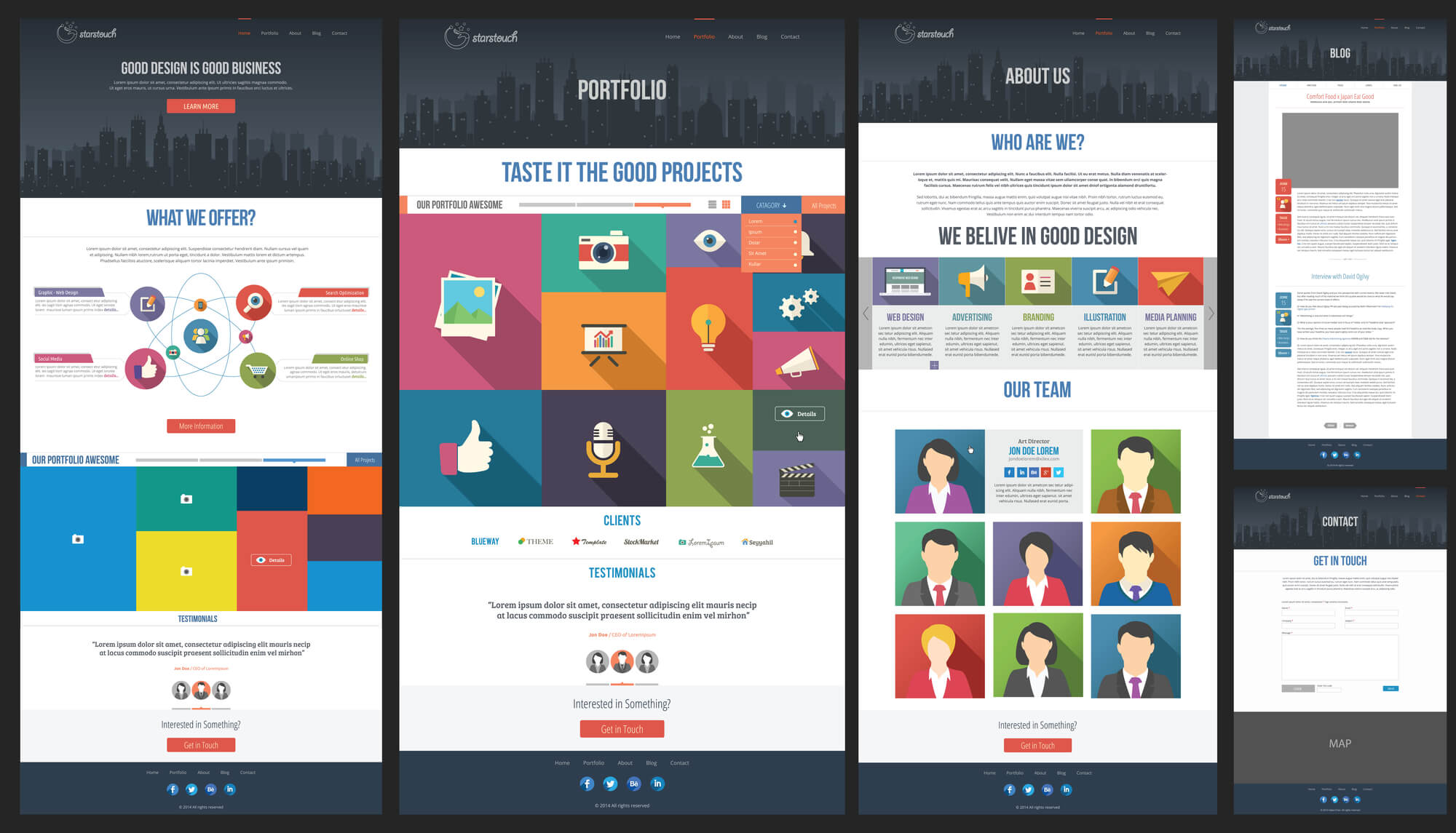 Above the fold website template.
