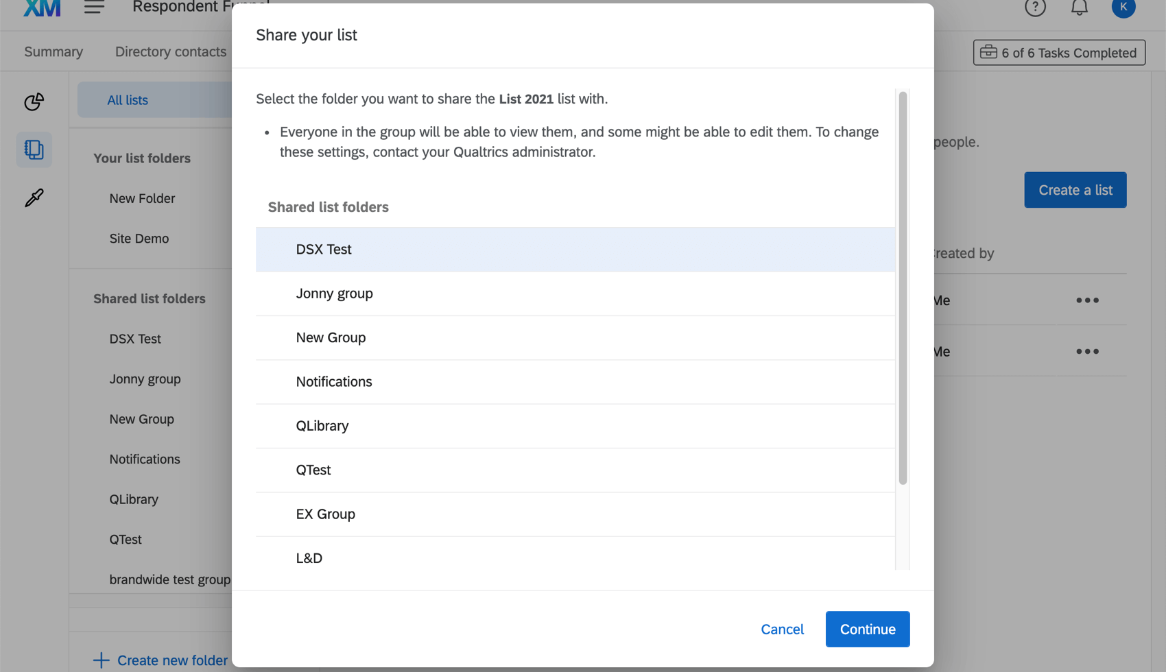 sample mailing list
