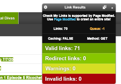 check my links interface